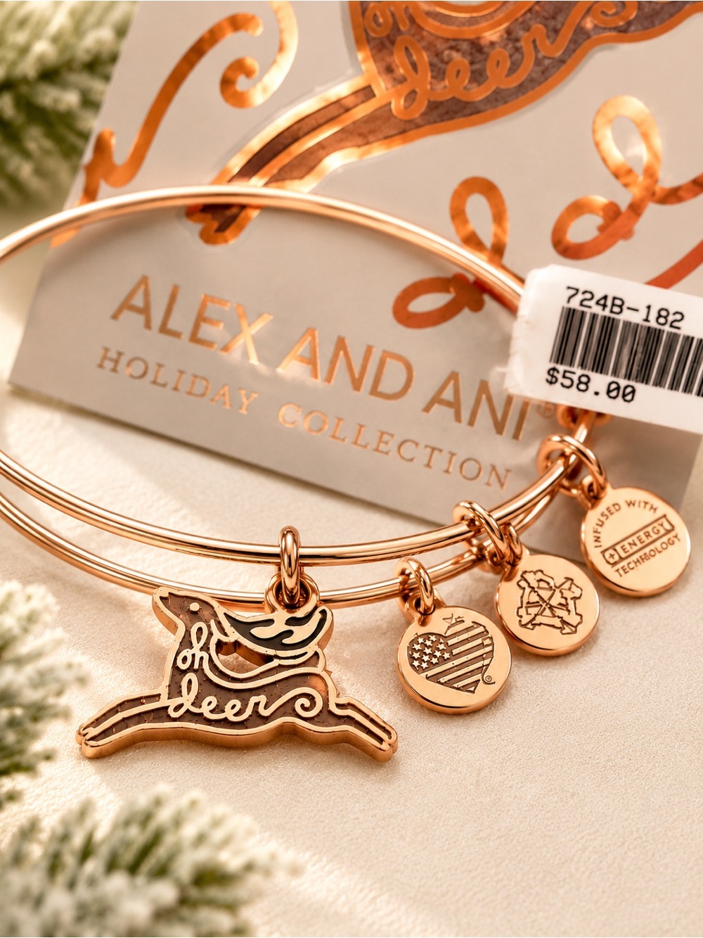 🎄 Alex and Ani “Oh Deer” Holiday Collection Expandable Bracelet - Picture 2 of 3